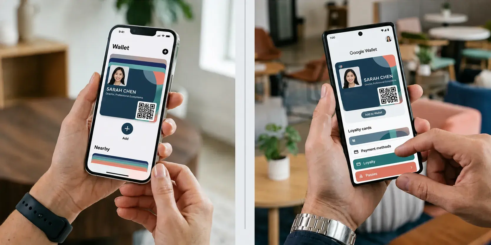 Wallet passes for multiple personas on Apple Wallet and Google Wallet